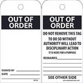Nmc TAGS, OUT OF ORDER, 6X3, UNRIP RPT24